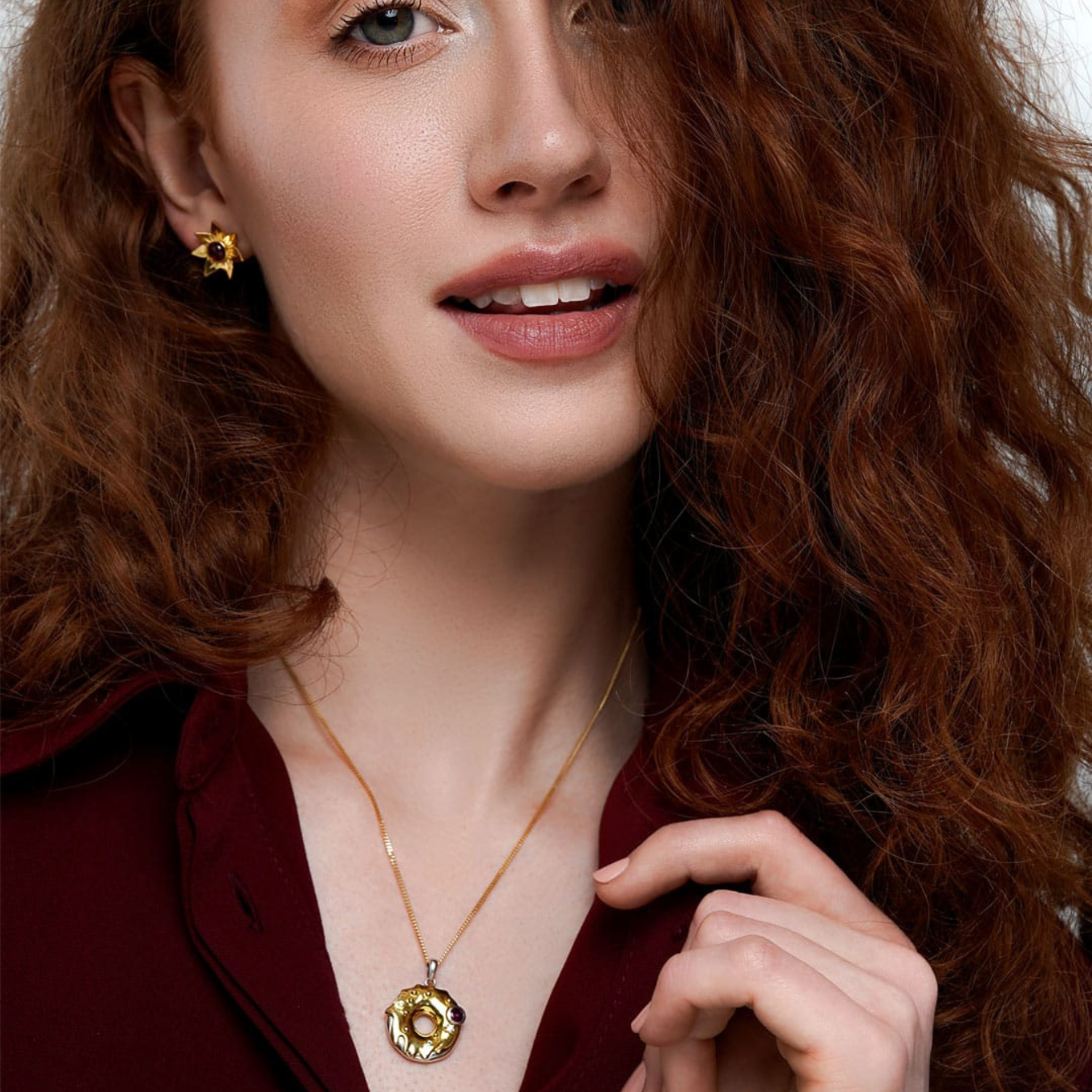 18k Gold and Silver Donut pendant