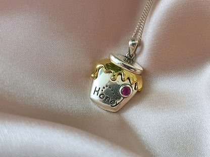 18k Gold and Silver Honey jar pendant