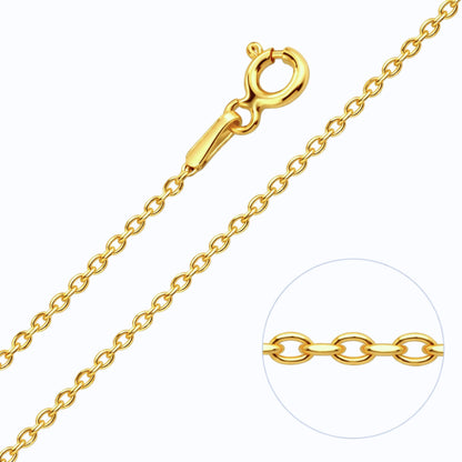 18k Gold plated Silver 1.2mm Diamond Cut Trace Chain Necklace