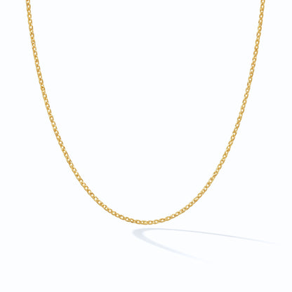 18k Gold plated Silver 1.2mm Diamond Cut Trace Chain Necklace