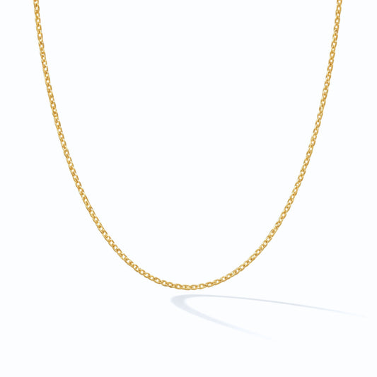 18k Gold plated Silver 1.2mm Diamond Cut Trace Chain Necklace