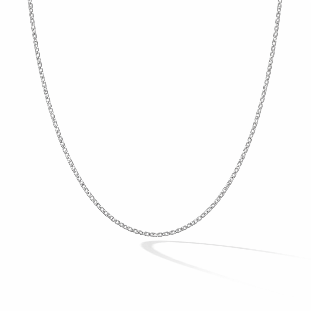 Sterling Silver 1.2mm Diamond Cut Trace Chain Necklace