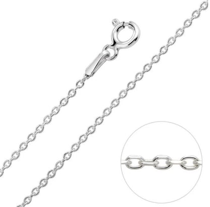 Sterling Silver 1.2mm Diamond Cut Trace Chain Necklace